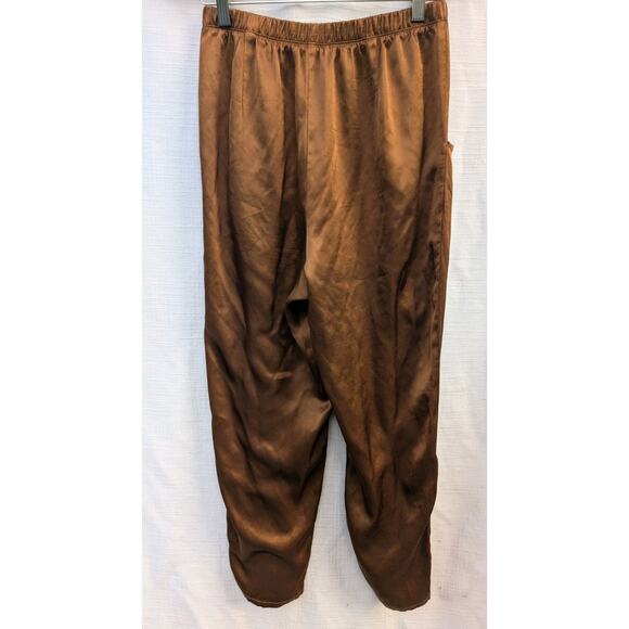 Nation Ltd Womens Madrid Bronze Satin Straight Leg Pull On Pants Sz S Rust Brown - Picture 3 of 10